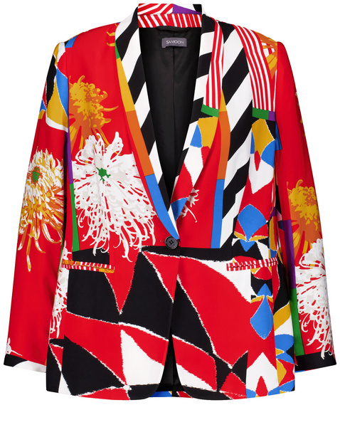 Blazer mit buntem Muster-Mix