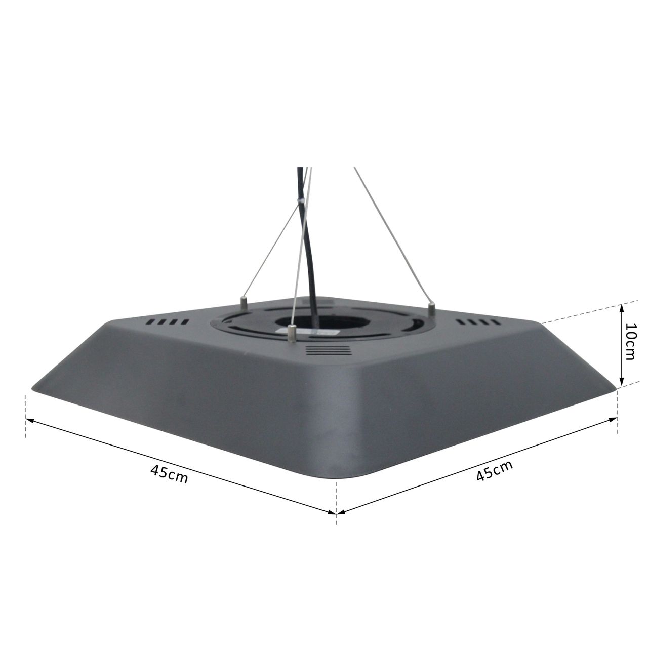 Outsunny Deckenheizstrahler 800W/1200W/2000W 5 Modi Heizstrahler IP45 Elektro Heizpilz mit Fernbedienung LED-Licht Alu Glas