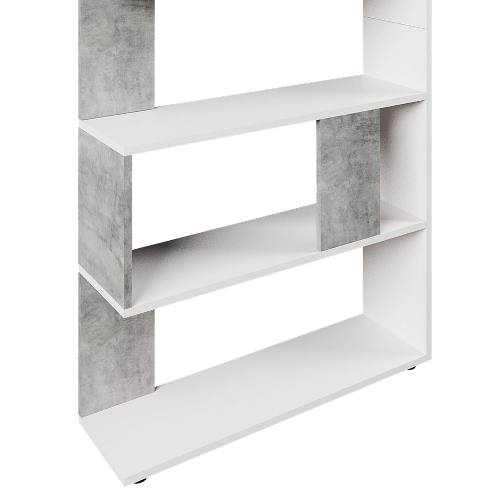 Vicco Raumteiler Bücherregal Standregal Groß Weiß Beton