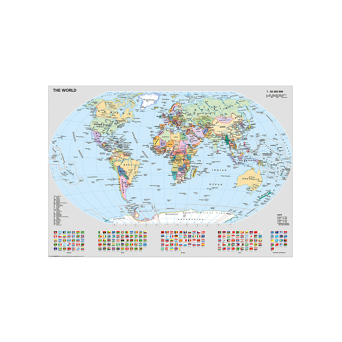 Puzzle 1000 Teile, 70x50 cm, Basic- Politische Weltkarte