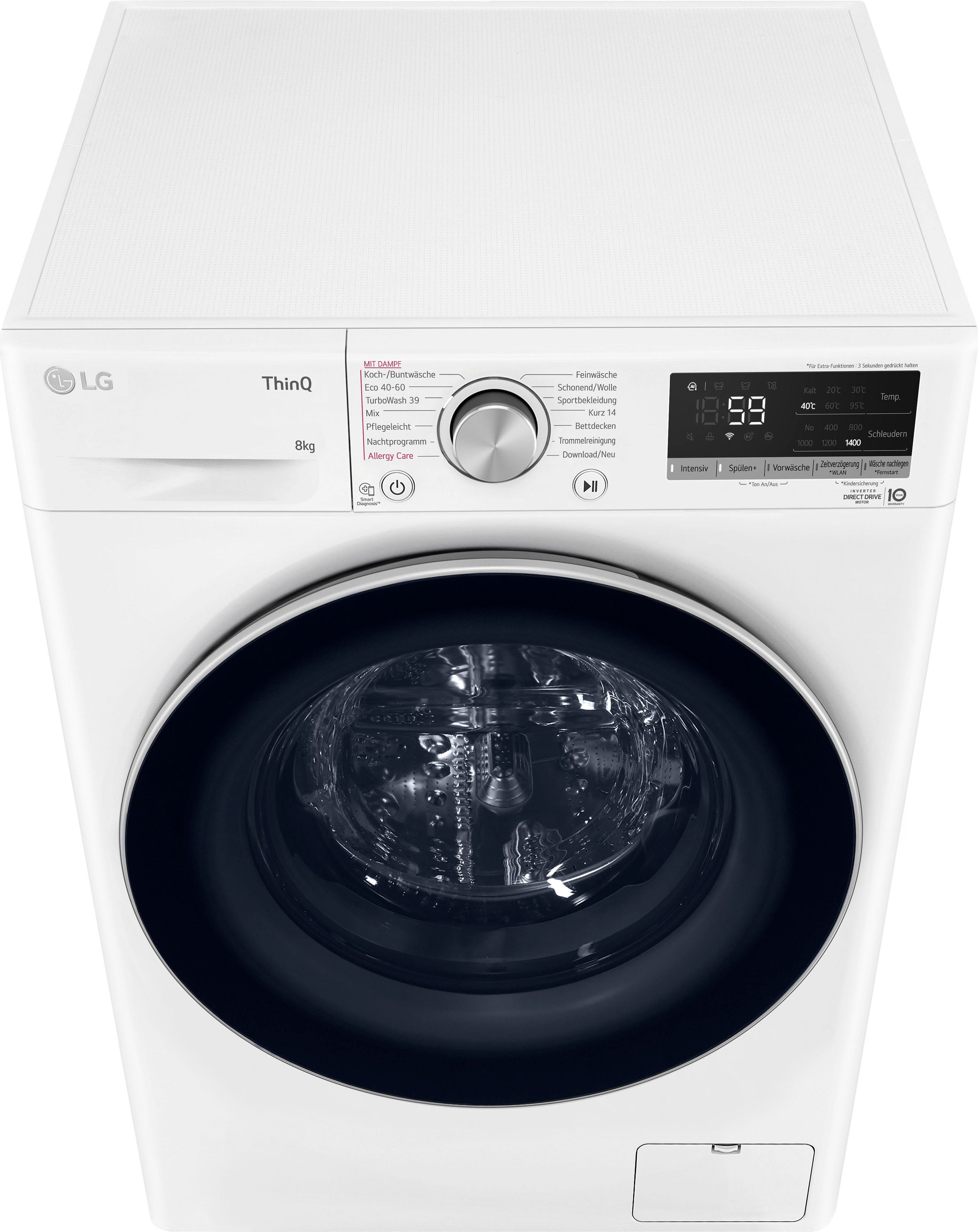 LG Waschmaschine F4WV7081, 8 kg, 1400 U/min