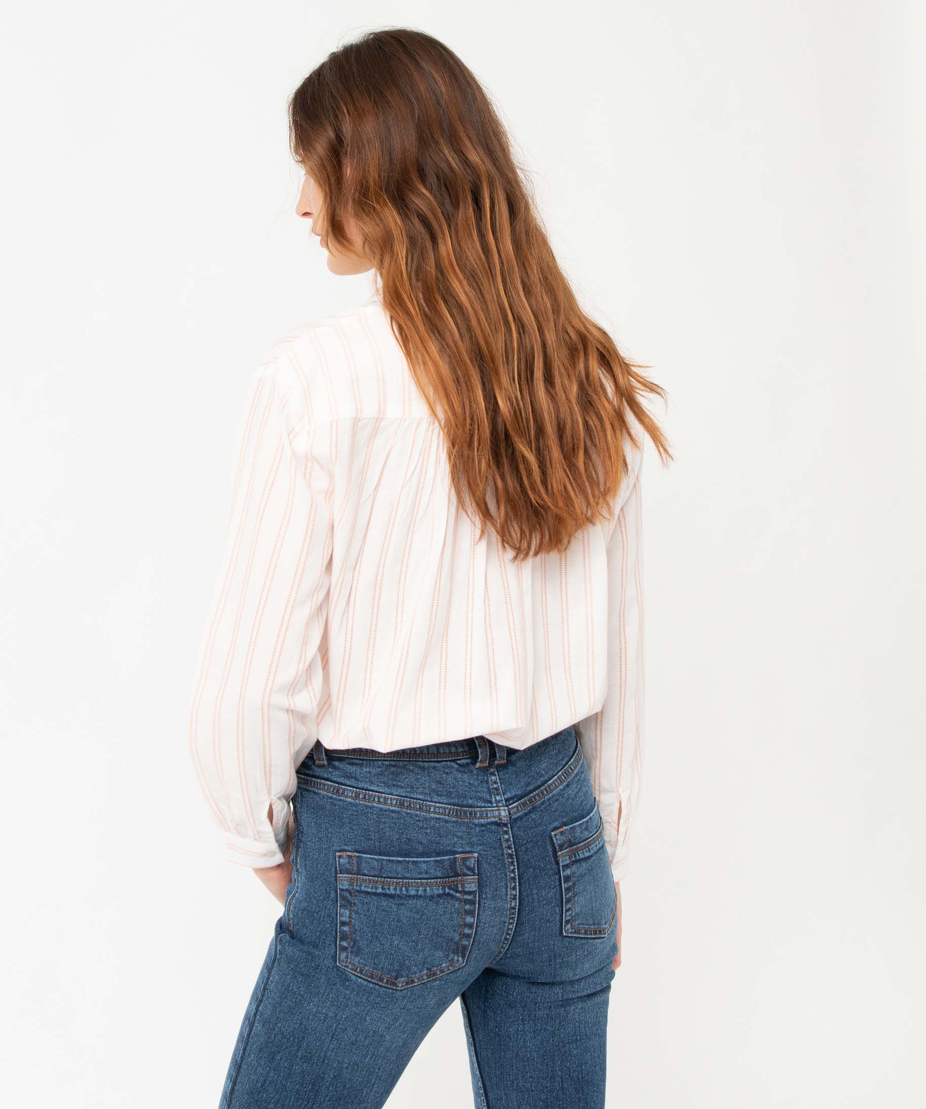 Chemise femme légères à rayures ajourées raye | GEMO