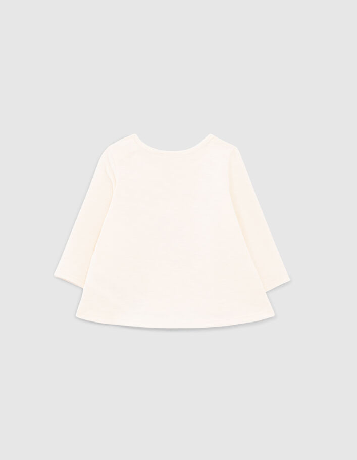 T-shirt écru visuel patins à roulettes bébé fille