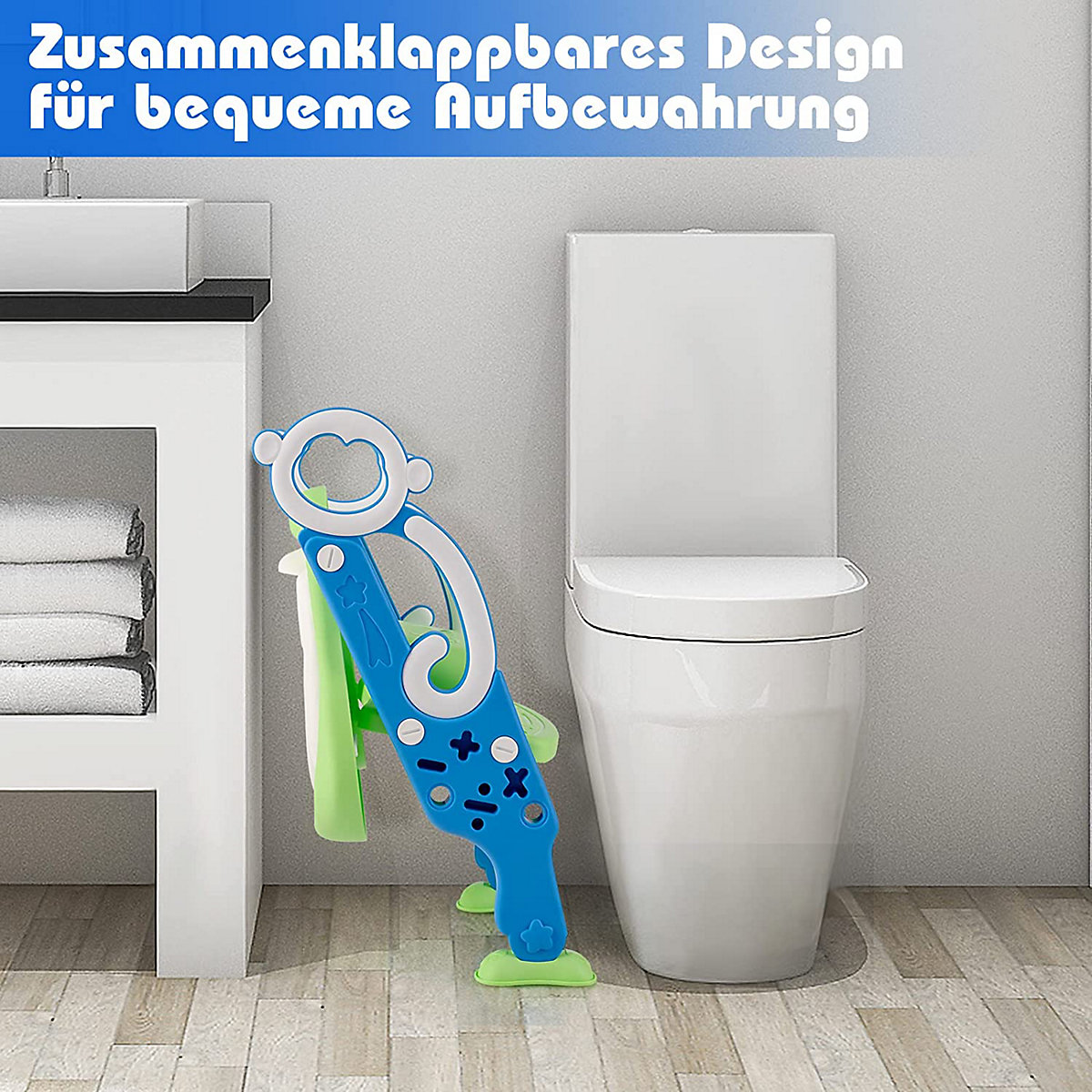 Toilettentrainer höhenverstellbar mit Leiter und Griffe