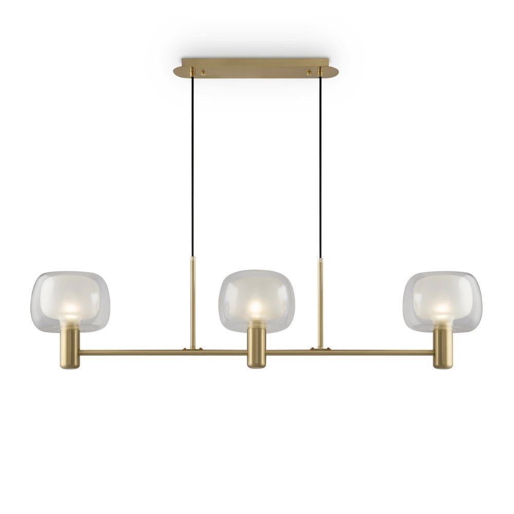 click-licht Hängeleuchte Pendelleuchte Vision in Gold und Transparent E14 3-flammig, keine Angabe, Leuchtmittel enthalten: Nein, warmweiss, Hängeleuchte, Pendellampe, Pendelleuchte