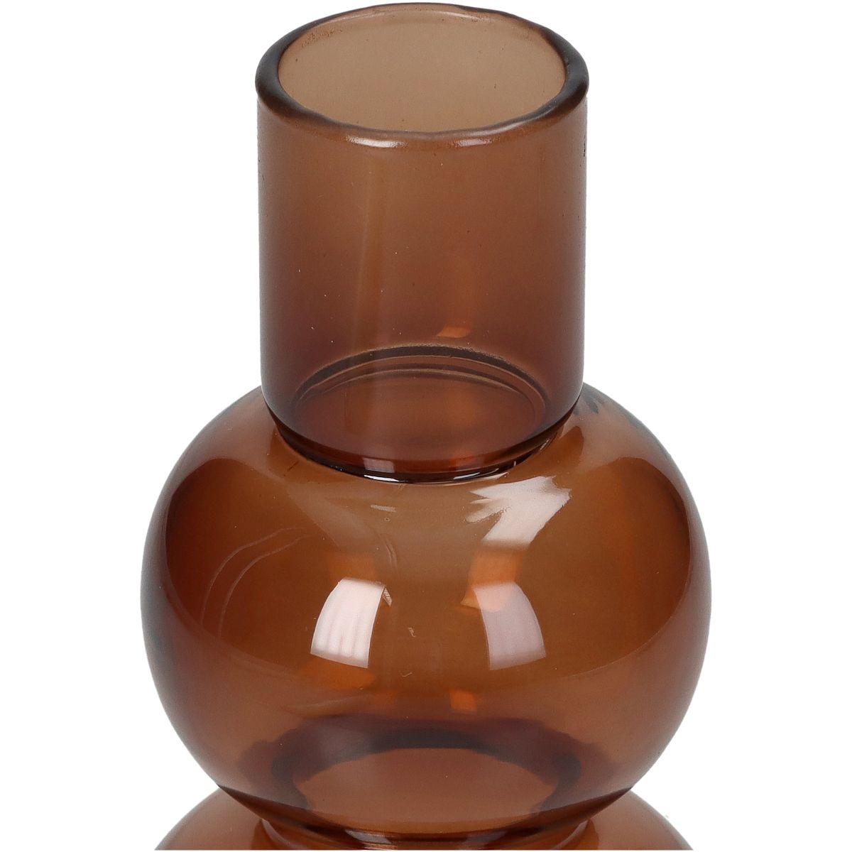Trendhopper Kerzenständer Bobble Glas Braun 16 cm