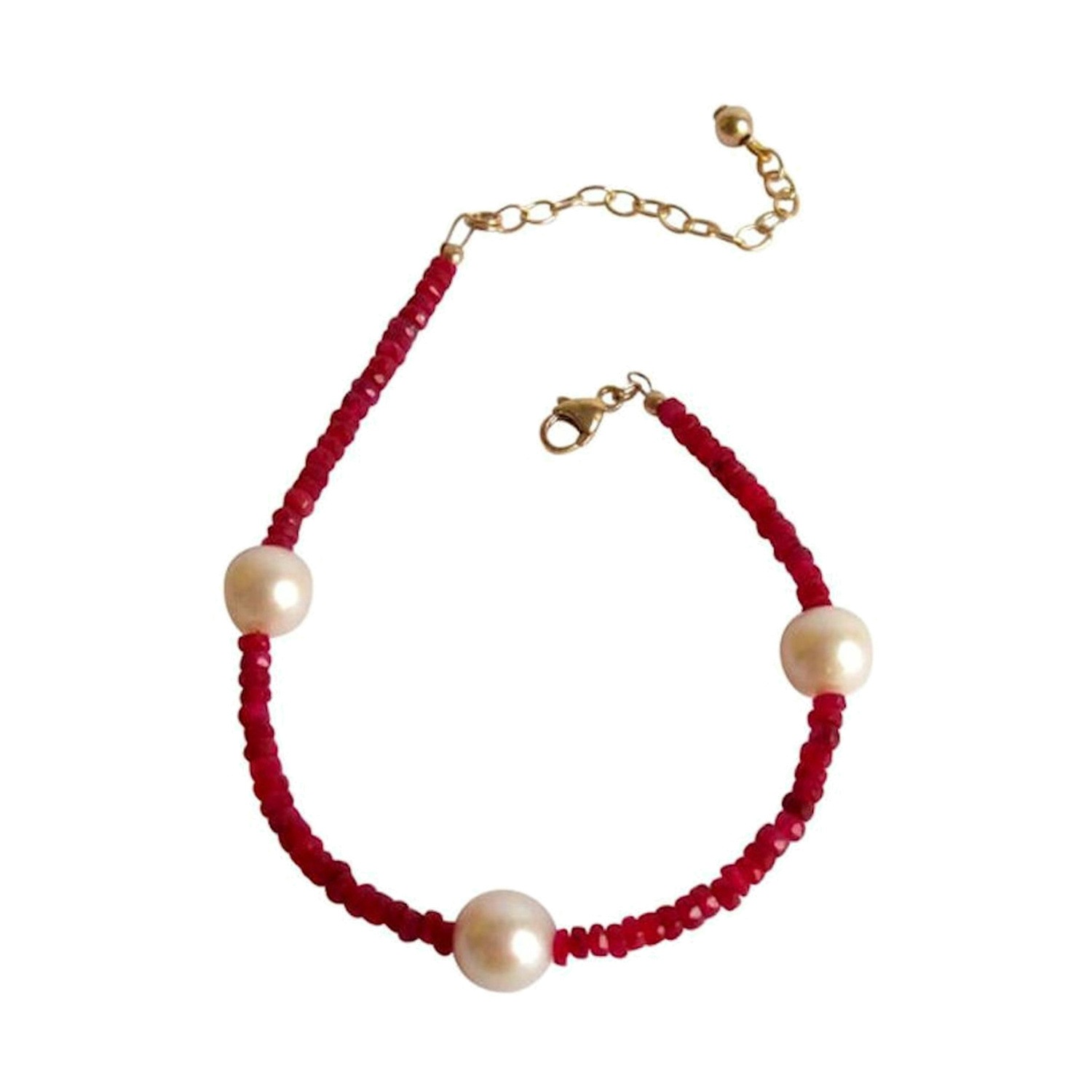 Armband 'Rubin - Perle'