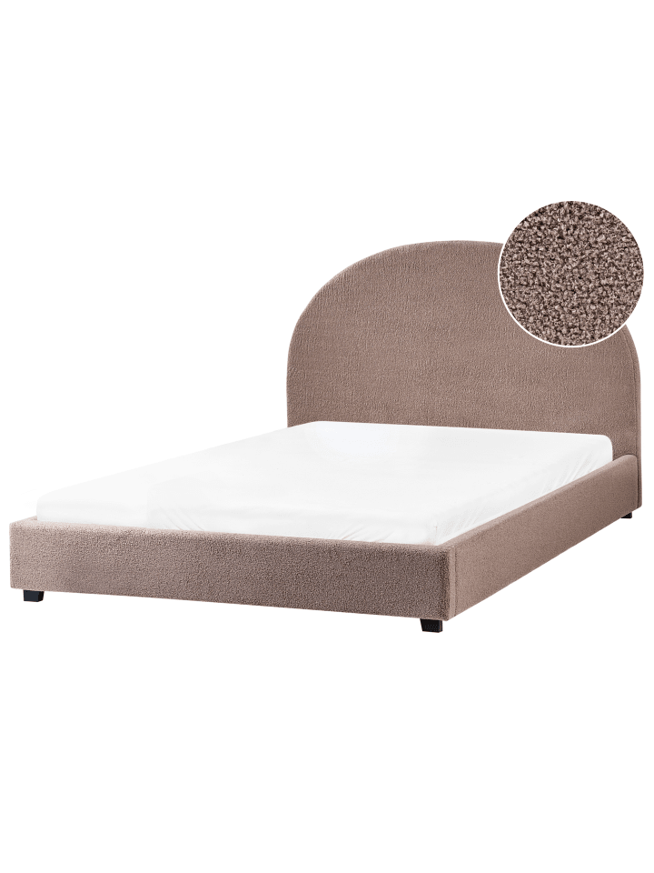 Beliani Doppelbett VAUCLUSE in Beige - (W) 154 x (H) 112 x (L) 214 cm günstig kaufen onesize