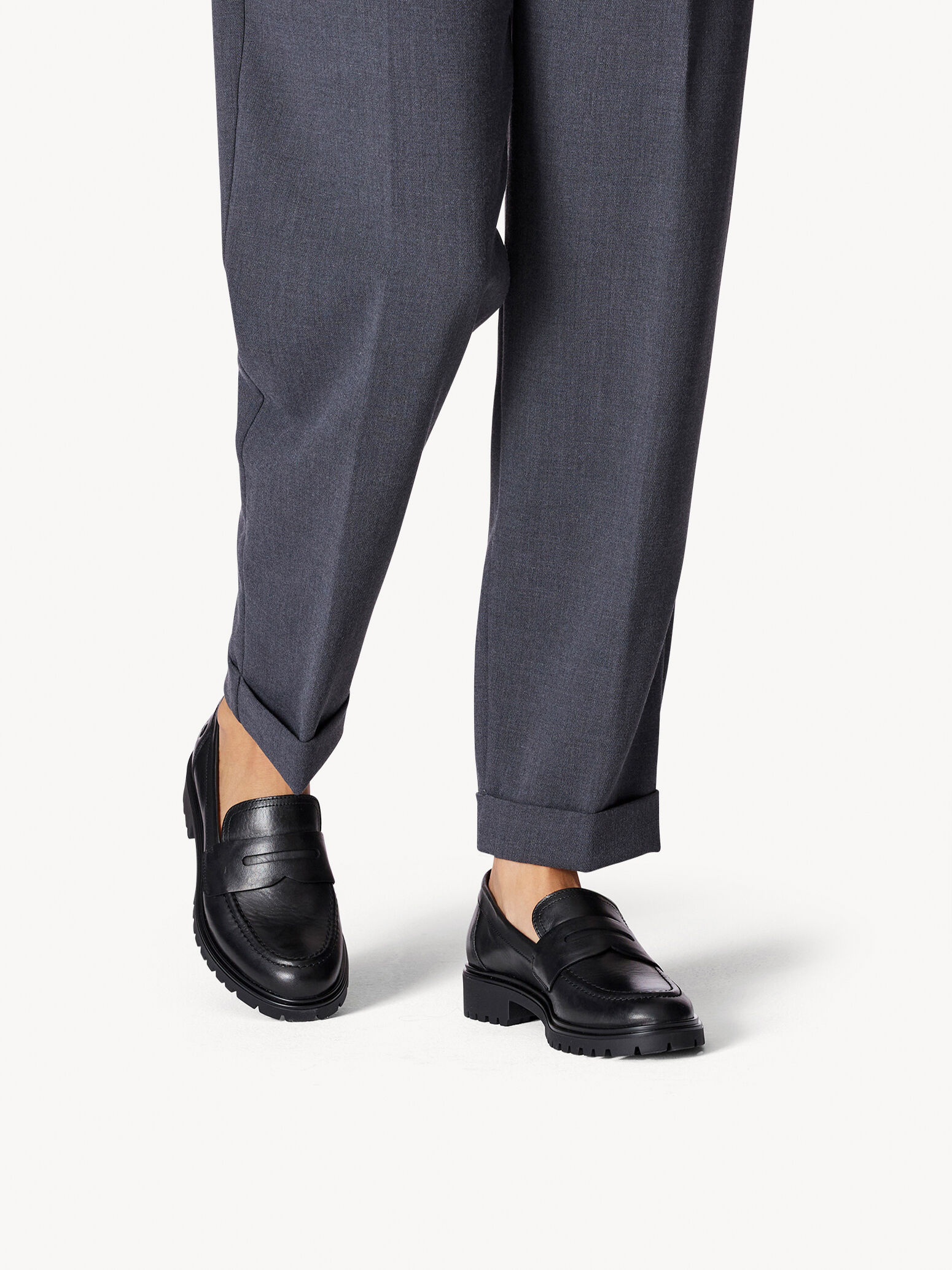 Slipper en cuir - noir
