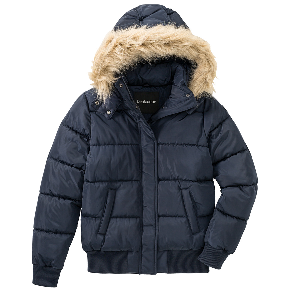 Mädchen Steppjacke mit Fellimitat
