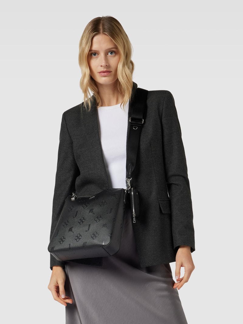 Handtasche mit Label-Muster Modell 'Decoro stampa jasmina' in black