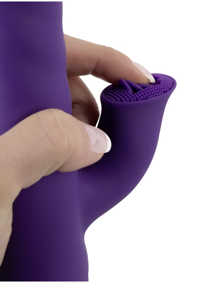 Sweet Smile Stoßvibrator mit Klitorisreizer Thrusting & Rotating Pearl Vibrator in lila günstig kaufen 24 cm