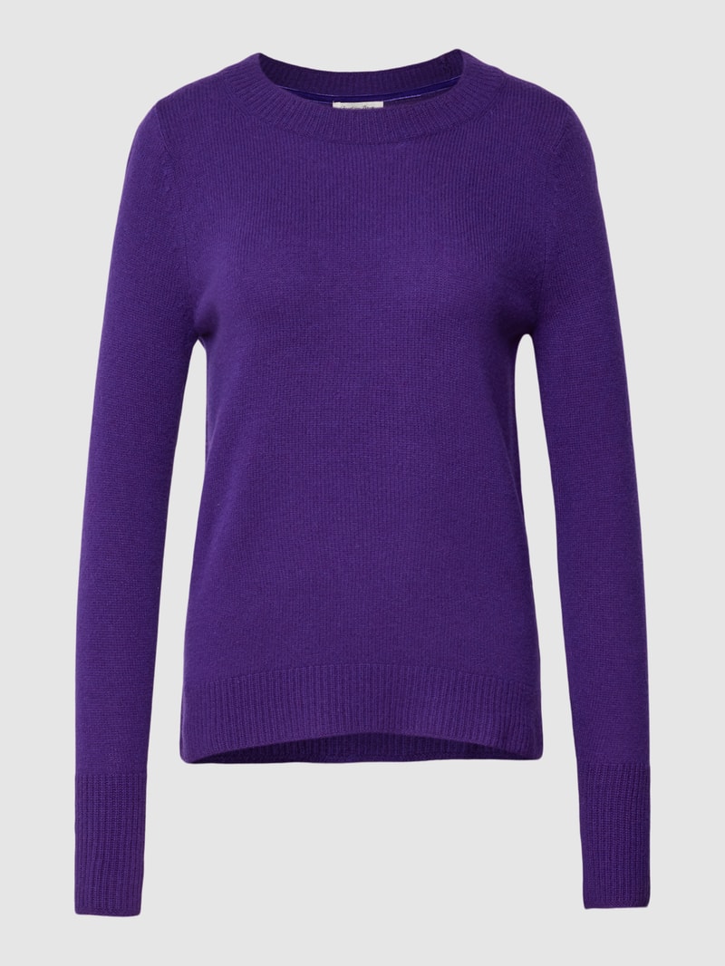 Strickpullover mit Rundhalsausschnitt in purple