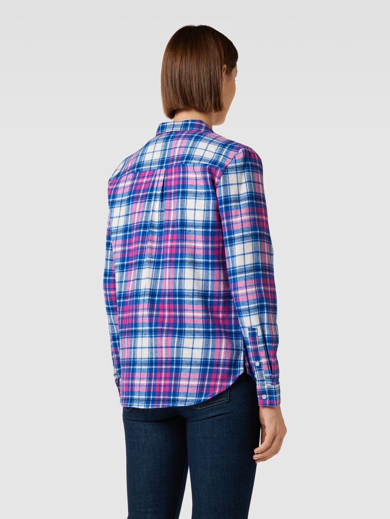 Flanellbluse mit Brusttaschen in himmelblau