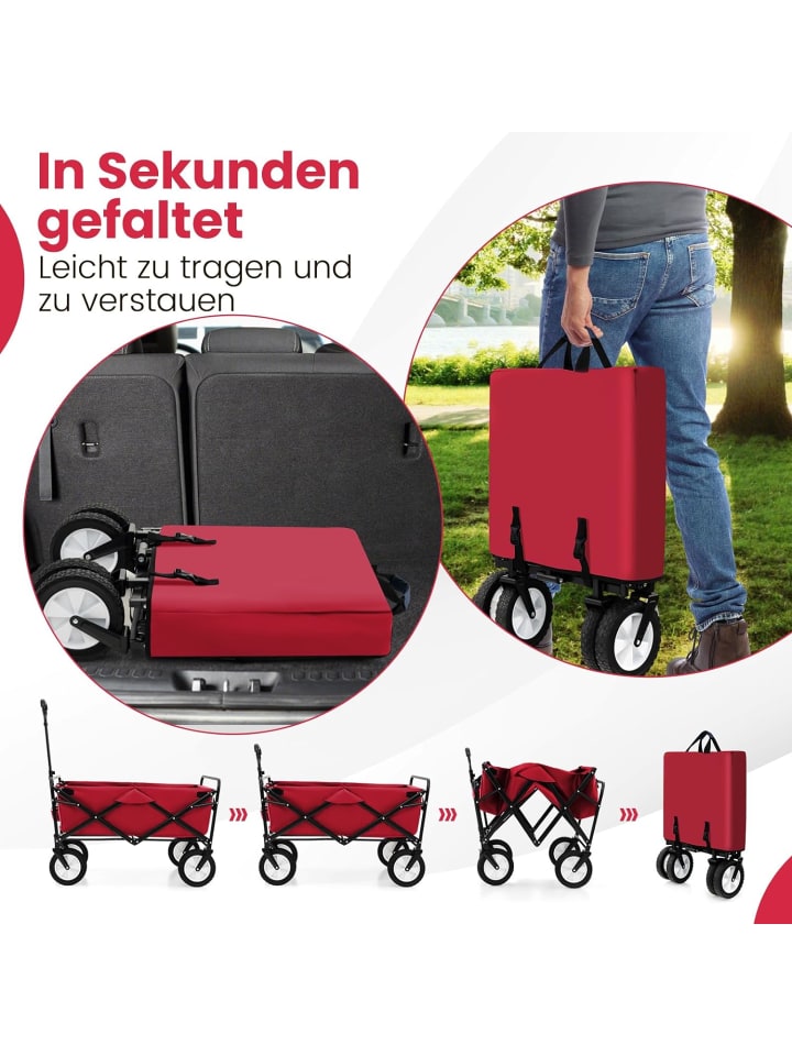 COSTWAY Bollerwagen faltbar in Rot günstig kaufen onesize