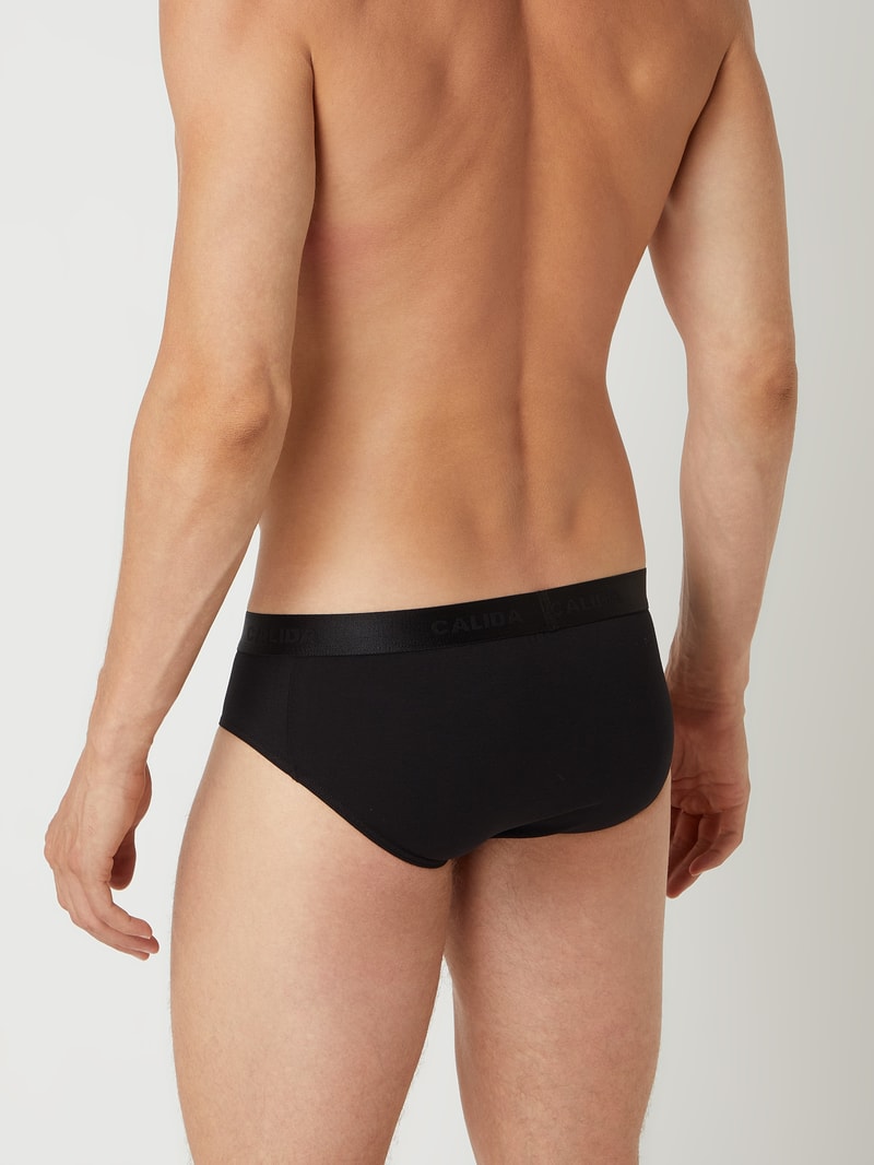 Slip aus Single Jersey im 3er-Pack Modell 'Natural Benefit' in schwarz