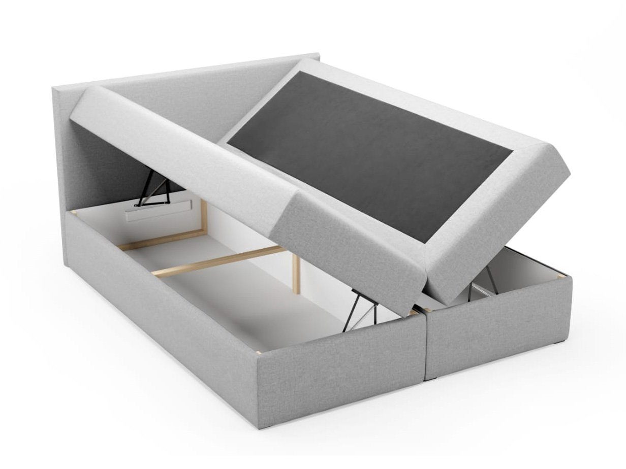 Sofnet Boxspringbett Egro (mit zwei Bettkasten, Bonell-Matratze und Topper), Doppelbett, Polsterbett mit Kopfteil und Kissen