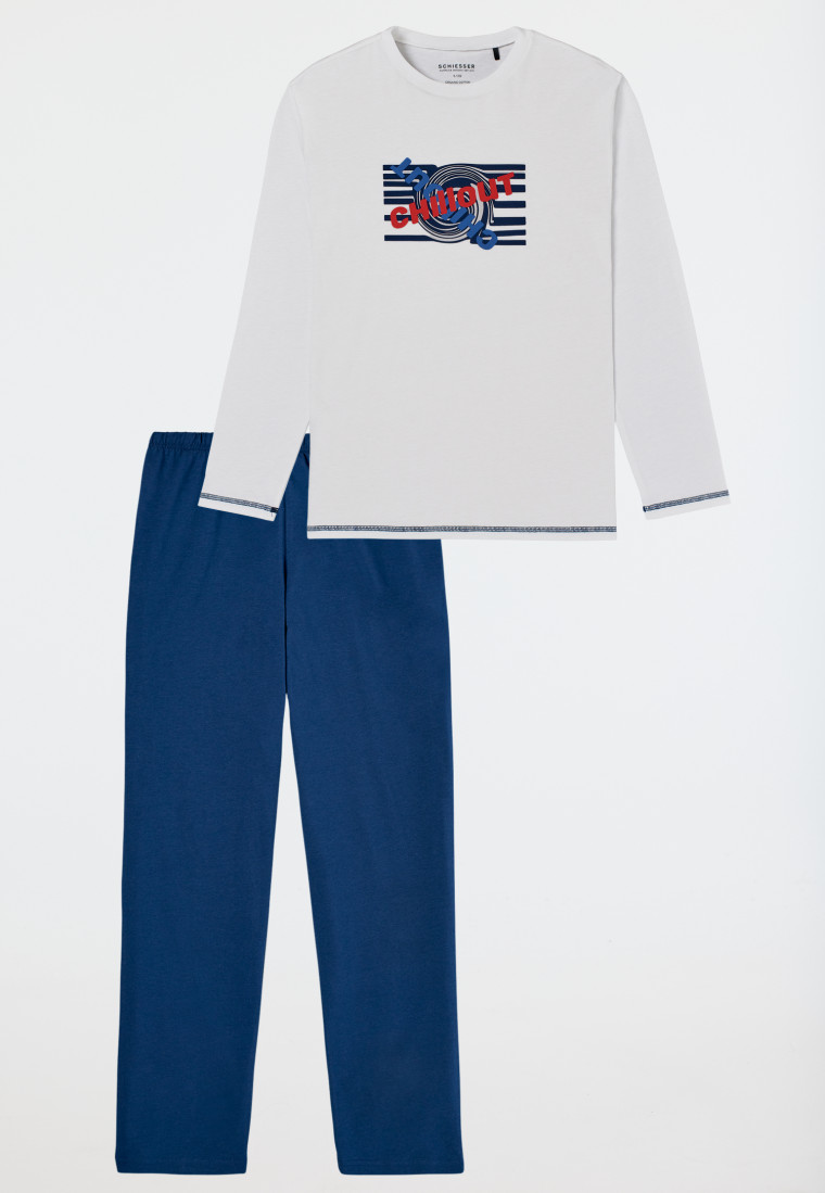 Schlafanzug lang Chillout off-white - Nightwear