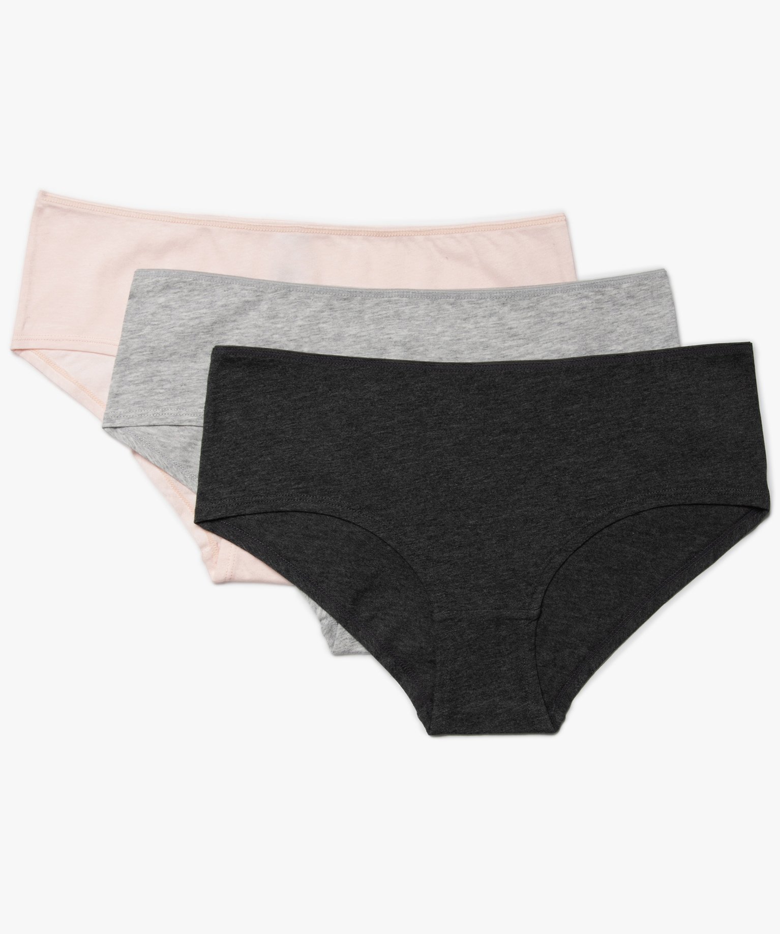 Shorties femme unis 100% coton biologique (lot de 3) multicolore | GEMO