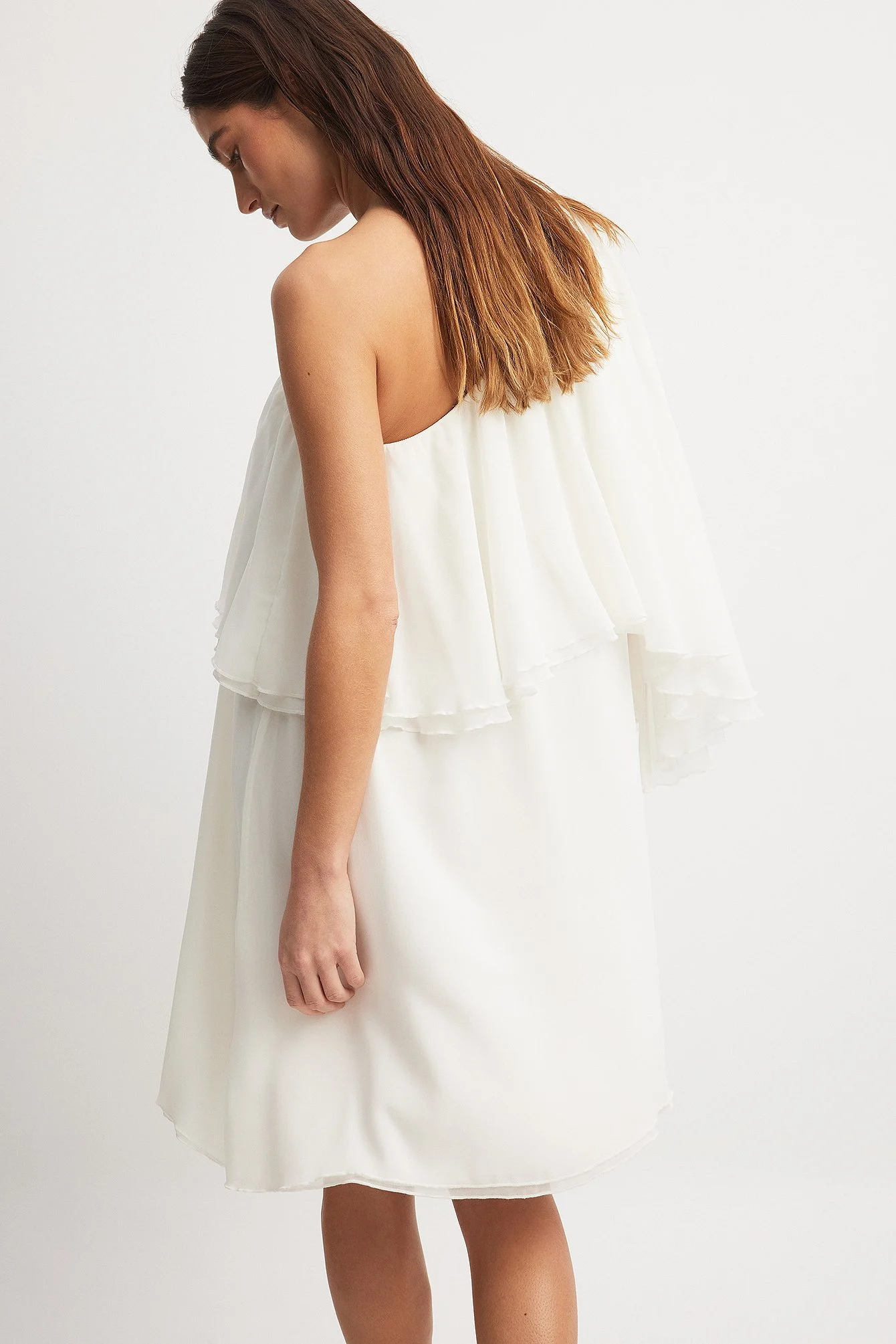 Asymmetrisches One-Shoulder-Minikleid aus Chiffon