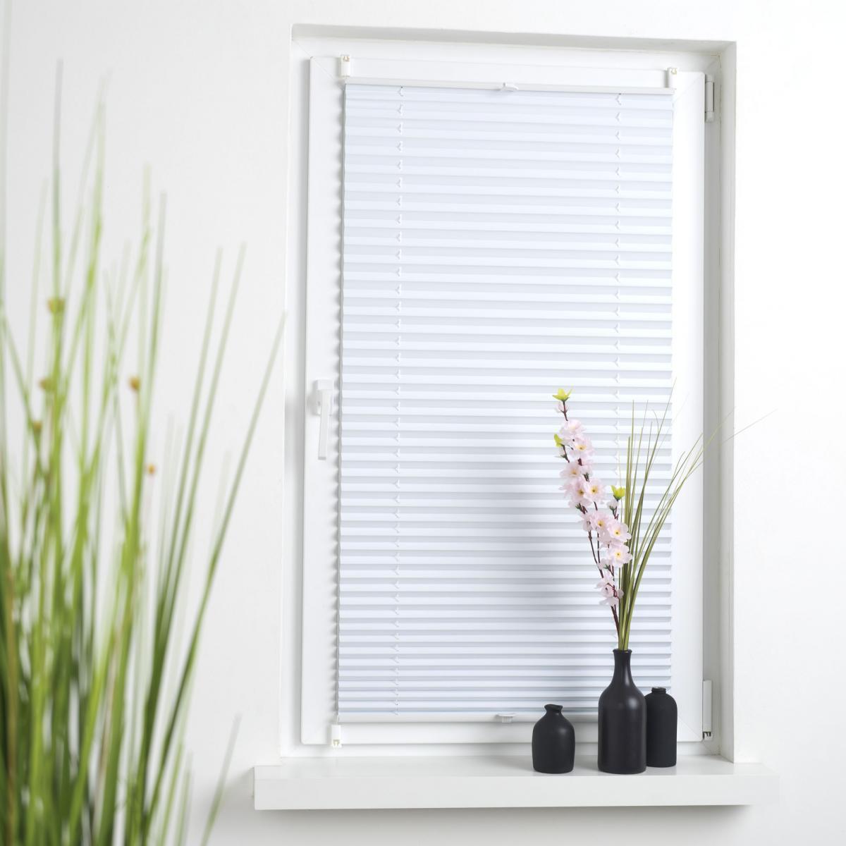 Bella Casa Klemmfix Thermo Plissee verspant, verdunkelnd, 60 x 130 cm weiß