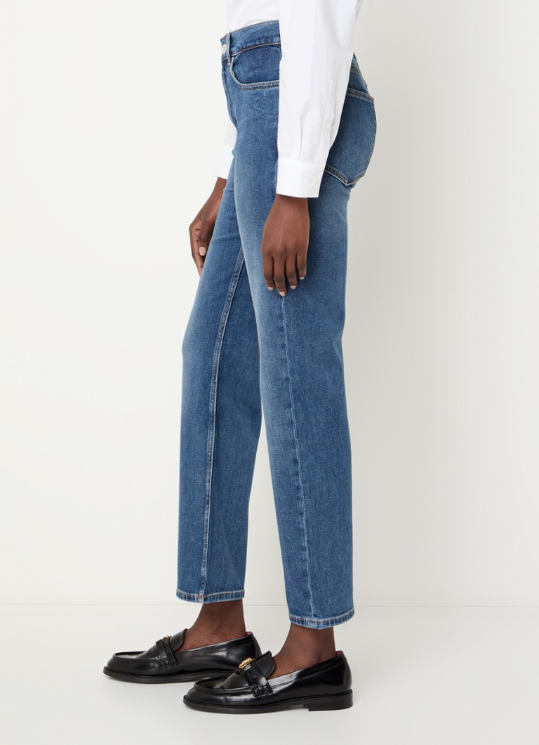 Pantaloni scurți din denim conici cu talie înaltă Claudie Pierlot Toto, spălare medie