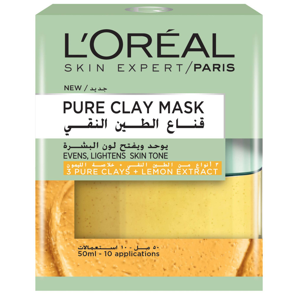 L´Oréal Paris Masque pour le Visage à l'Argile Pure à l'Extrait de Citron
