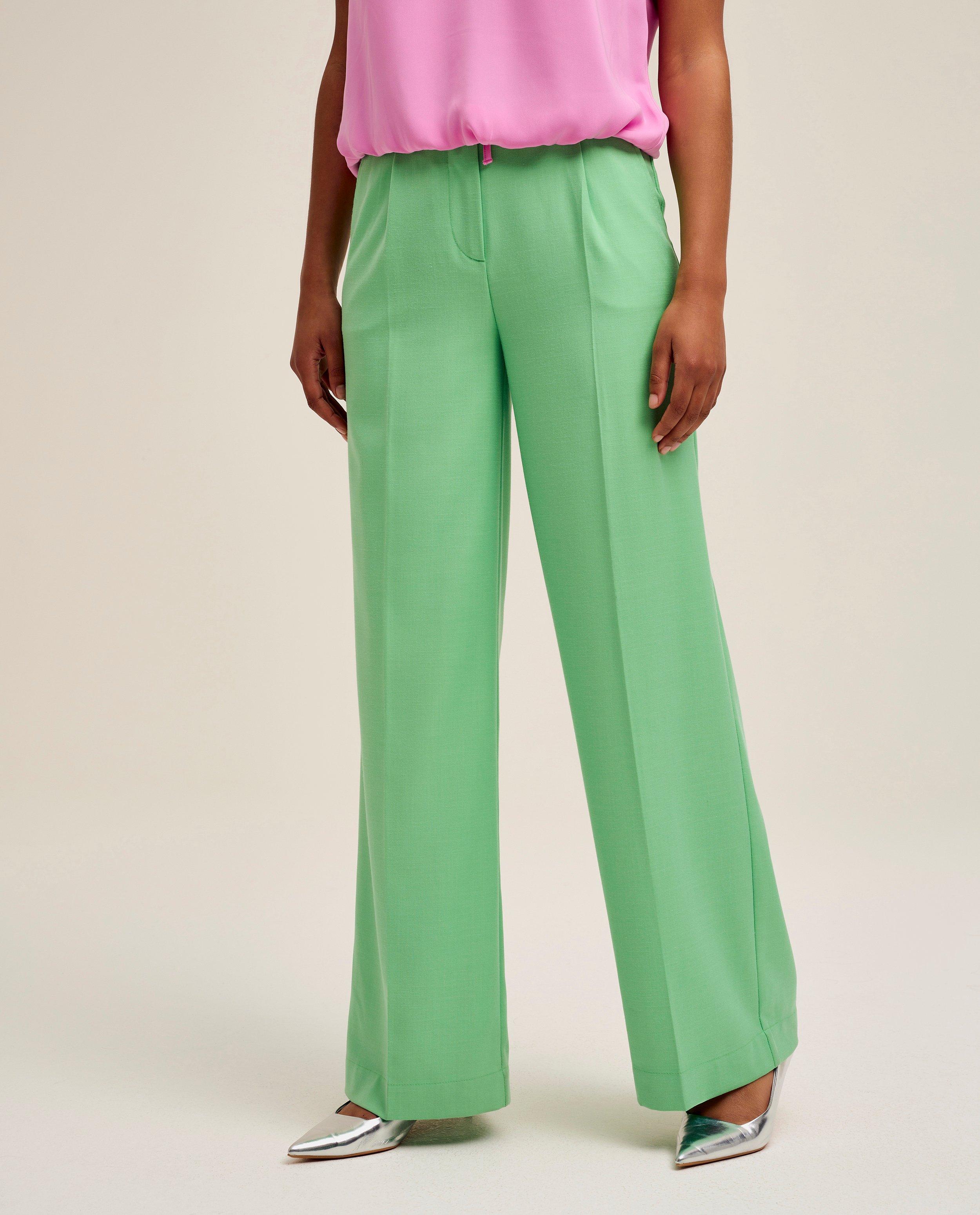 Pantaloni CKS verde deschis pentru femei, croială largă, verde deschis