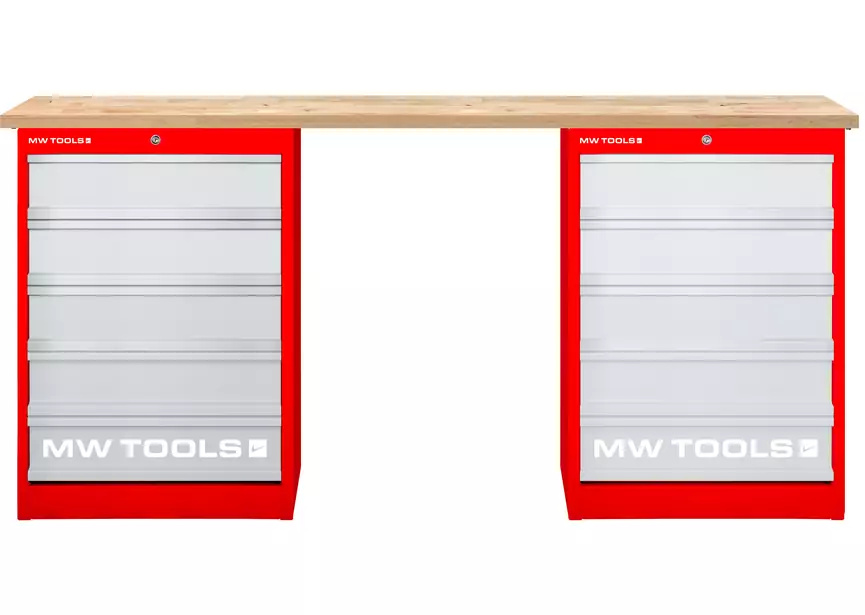 Metal Works 856001369 MOD20L55R Modulär arbetsbänk i gummiträ med 2 lådor 5L 2000x680x979 mm