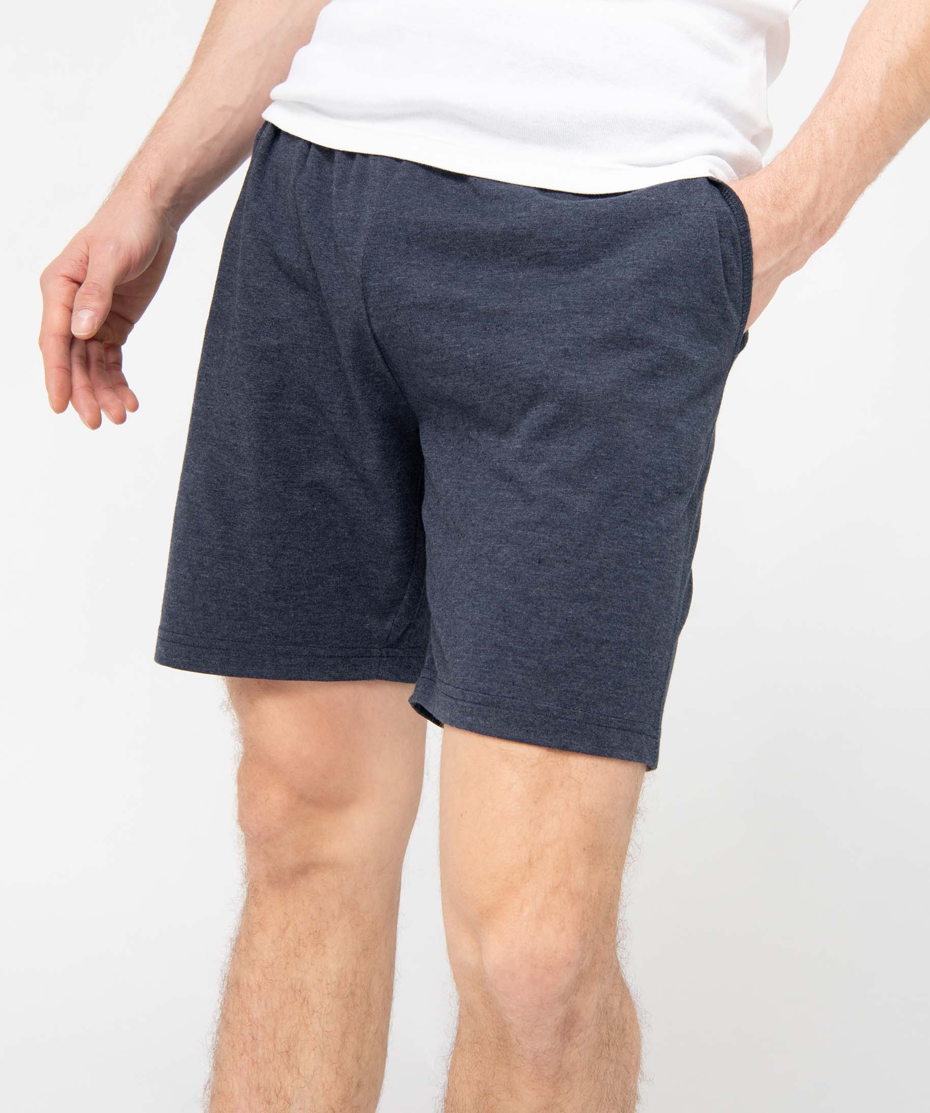 Short de pyjama homme en jersey à taille élastiquée bleu fonce | GEMO