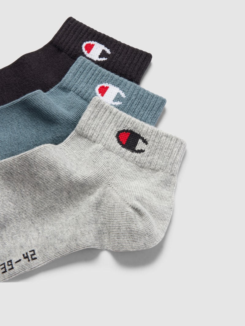 Socken mit Label-Print im 3er-Pack in mittelgrau meliert