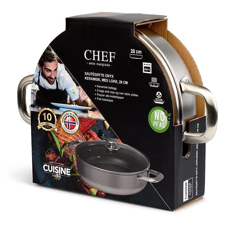 Cuisine Chef Sautegryte ø 28 cm m/lokk Onyx keramisk Cuisine