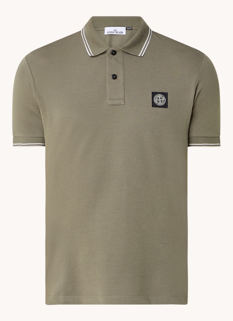 Πόλο μπλουζάκι Stone Island 2SC18 από βαμβακερό πικέ κανονικής εφαρμογής με επένδυση στα μανίκια