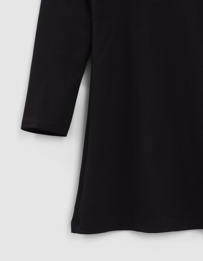 Robe noire maille Milano à maxi col fille