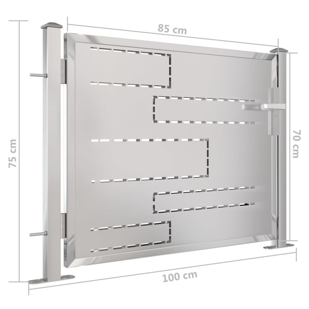 vidaXL Gartentor Gartentor 100x75 cm Edelstahl