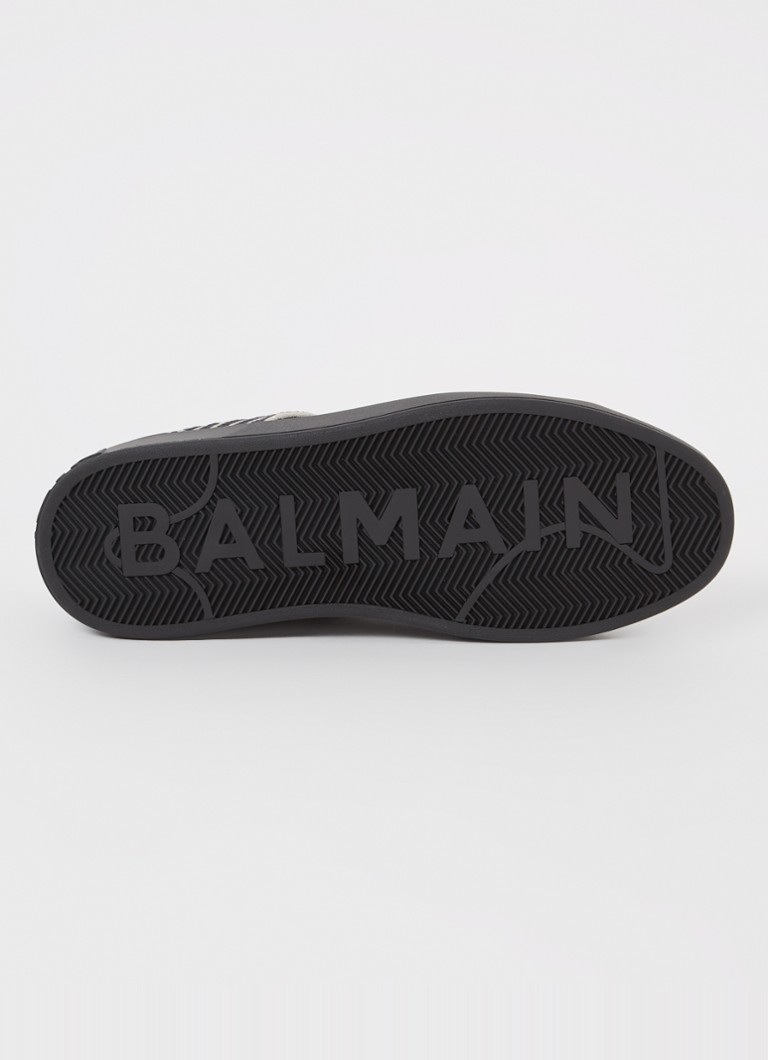 Balmain B-Court sneaker with logo print and leather details