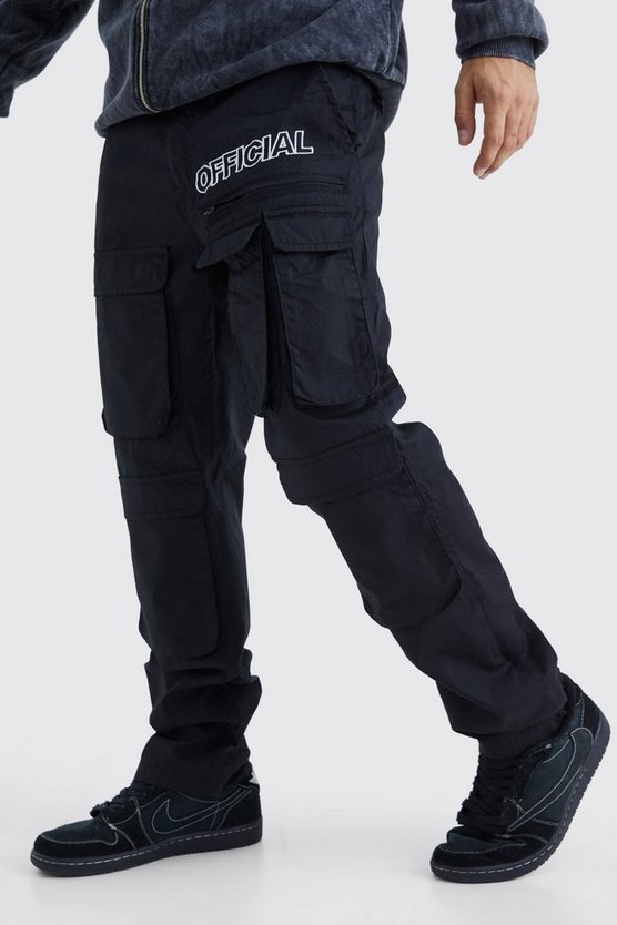 Cargo Ripstop-Hose mit geradem Bein und Logo