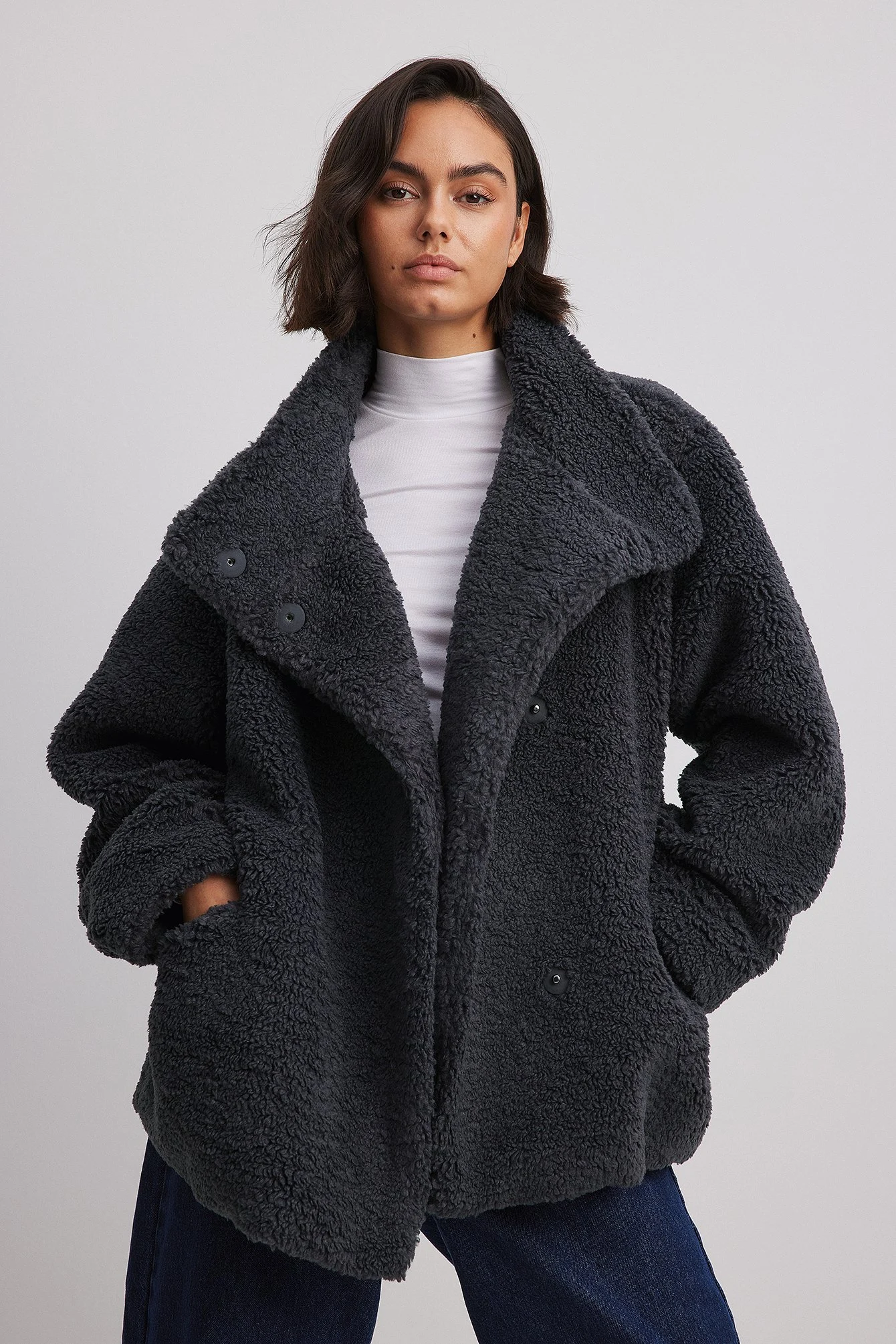 Oversized Teddy-Jacke