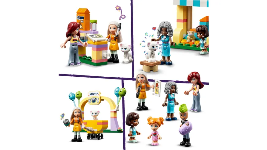 LEGO Friends 42615 Tieradoptionstag, Set mit Spielzeug-Tieren inkl. Hund
