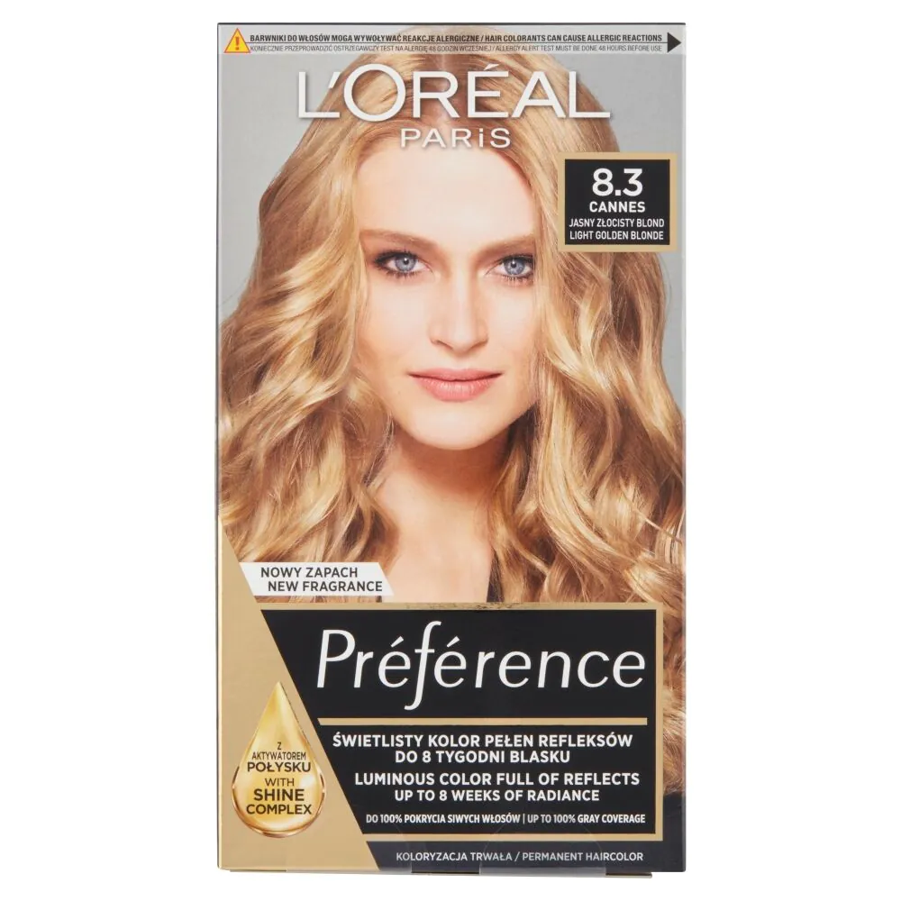 „Preference“ plaukų dažai X 8.3 Kanų spalva