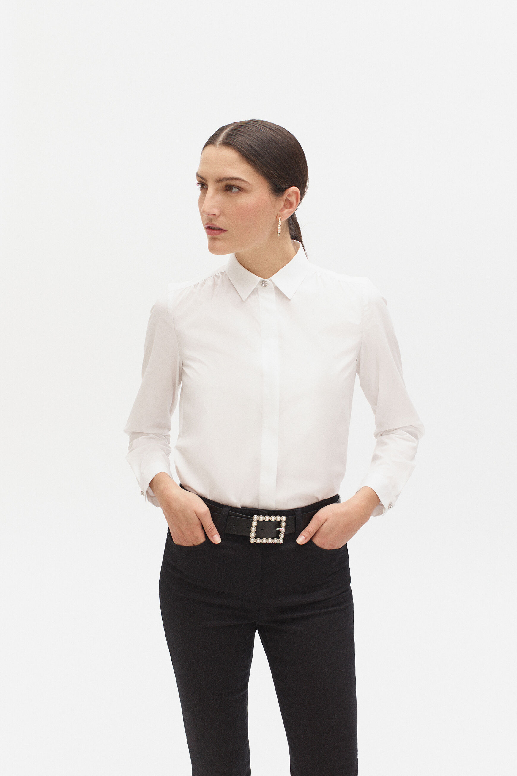 Chemise samba uni blanc femme