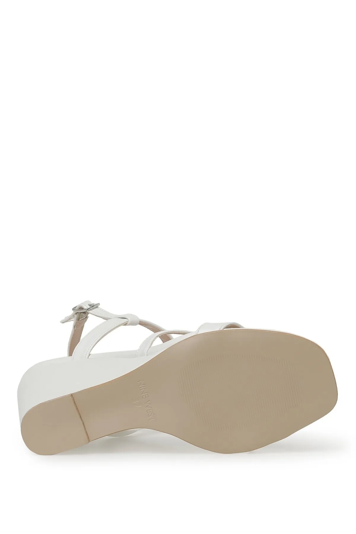 Nine West  MOEX 3FX Weiße Damen-Sandalen mit Keilabsatz