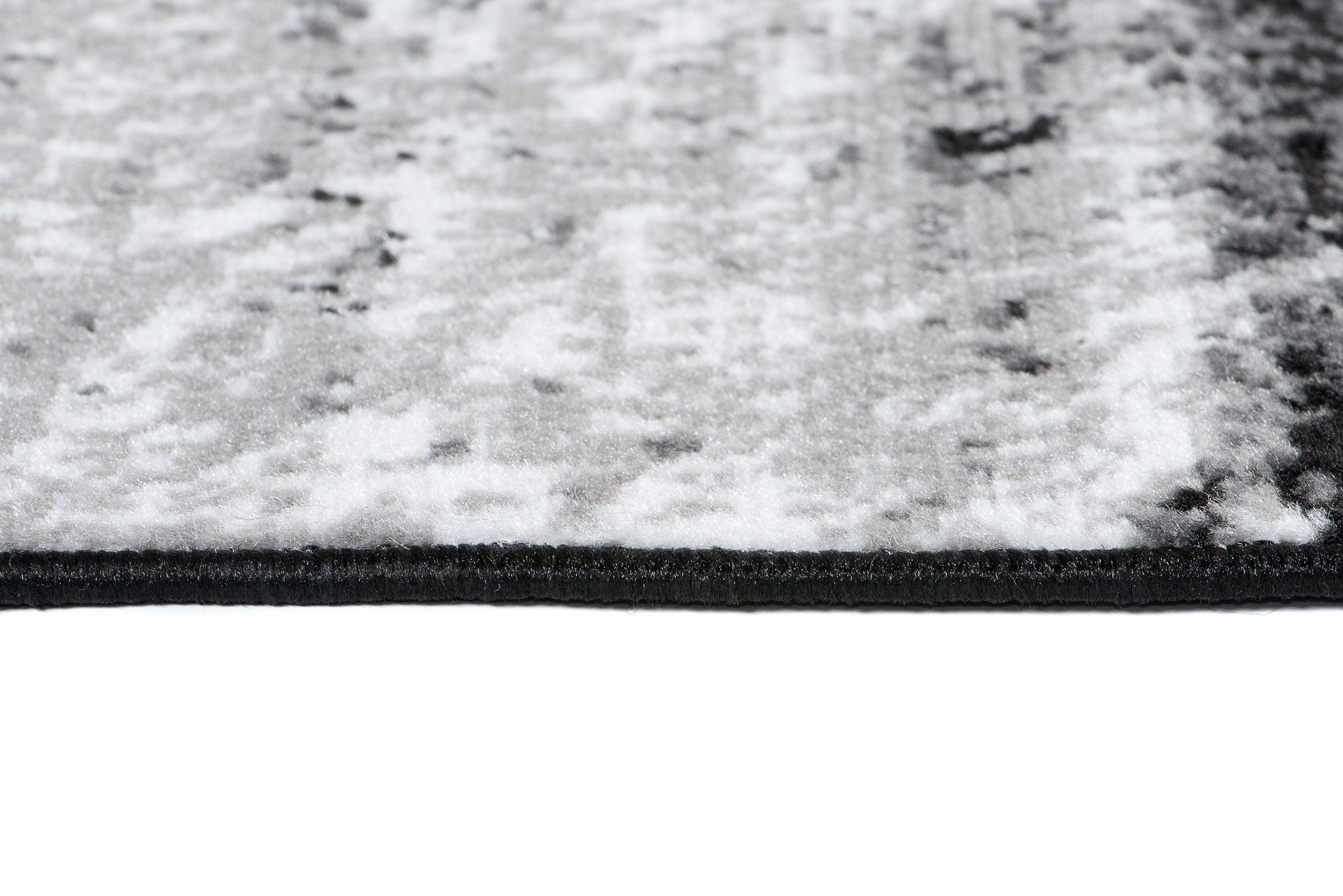 Läufer Läufer Flurläufer Modern für Vorzimmer 80 cm Breit Grau Schwarz, Mazovia, 80 x 100 cm, Kurzflor, Meterware, Höhe 8 mm, Kurzflor - niedrige Florhöhe