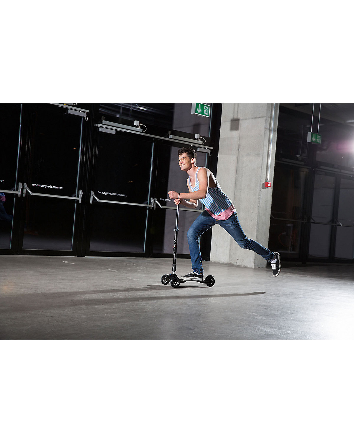 Kickboard compact mit austauschbarem Lenker, schwarz