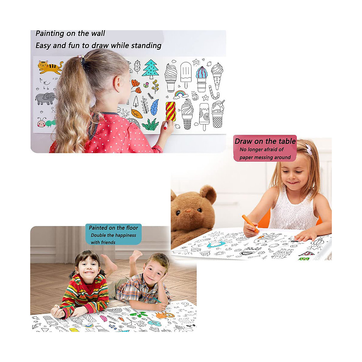 Ausmalen auf Zeichenpapier Rolle Selbstklebende für Kinder