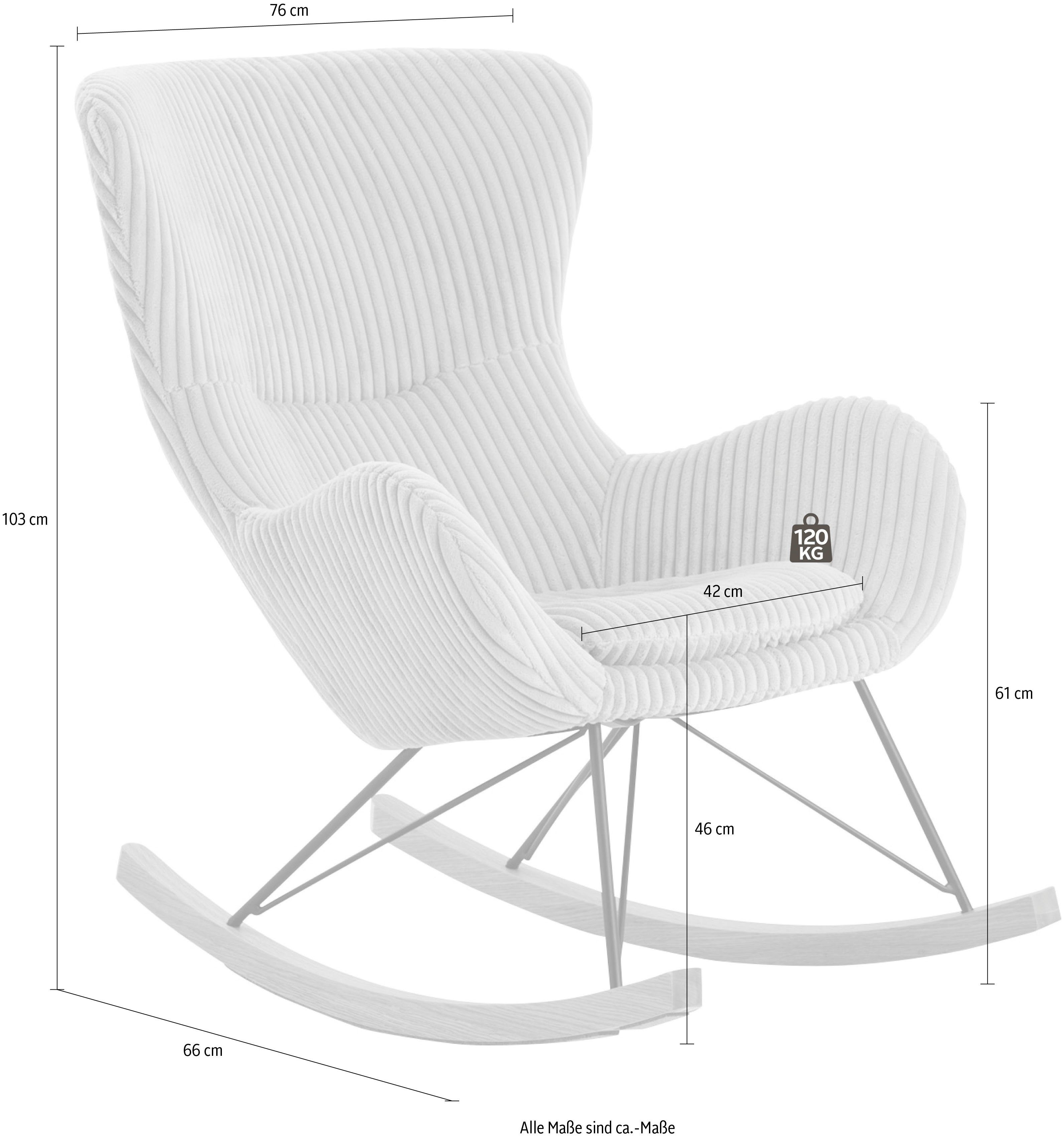 SalesFever Schaukelstuhl, Bezug in moderner Cord-Optik