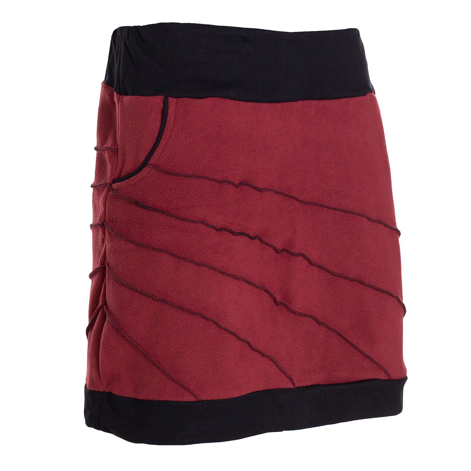 Vishes Minirock Thermorock warmer Damen Winterrock kurz Minirock aus ECO-Fleece Hippie, Goa, Retro Style