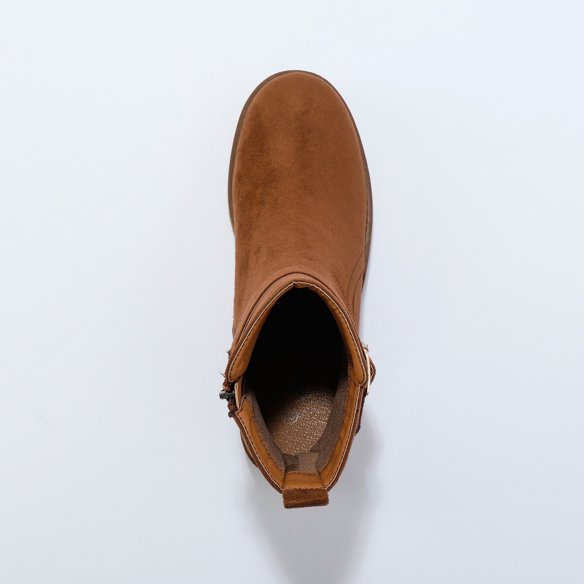 Boots à boucle effet suédine, semelle crantée