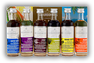 Labourdonnais Fusion Miniaturenset 6x0,05 Liter Coffee-Vanilla, Ginger, Spiced, Lemongrass, Orange-Coffee, Orange Labourdonnais Fusion Miniaturenset 6x0,05 Liter Coffee-Vanilla, Ginger, Spiced, Lemongrass, Orange-Coffee, Orange  0,3	 Liter - Vol 37,5