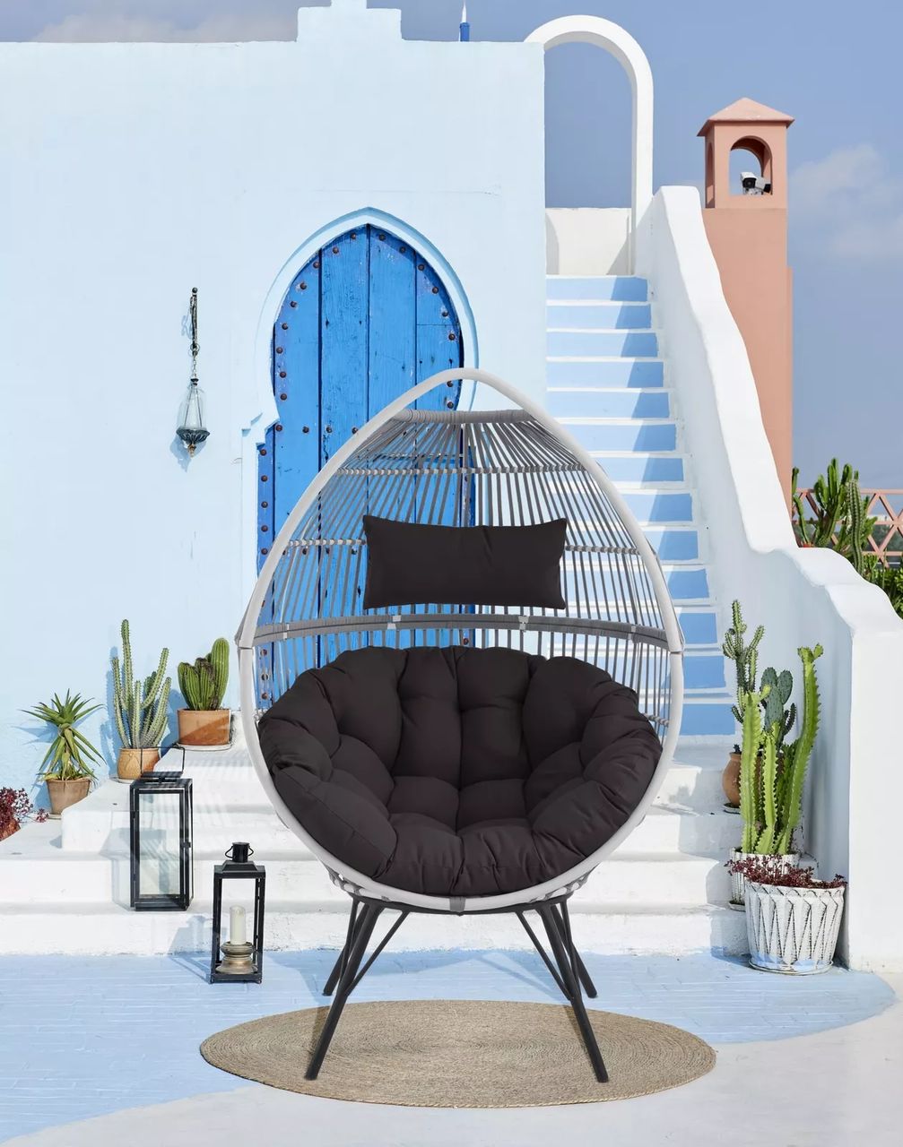 Never Indoor Loungesessel inkl. Kissen, Eiform